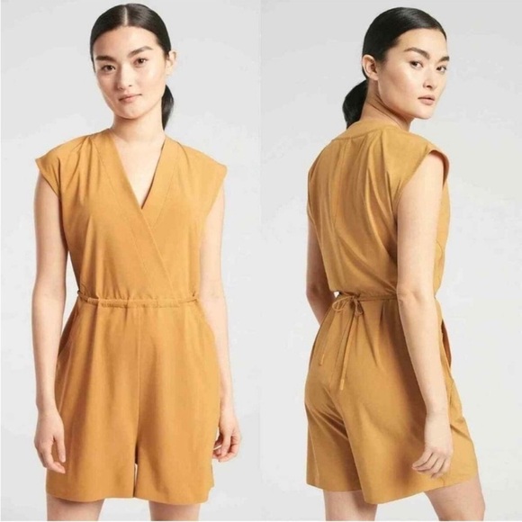 Athleta Pants - EUC - Athleta Marlow Romper - size XXS - Tuscan Gold